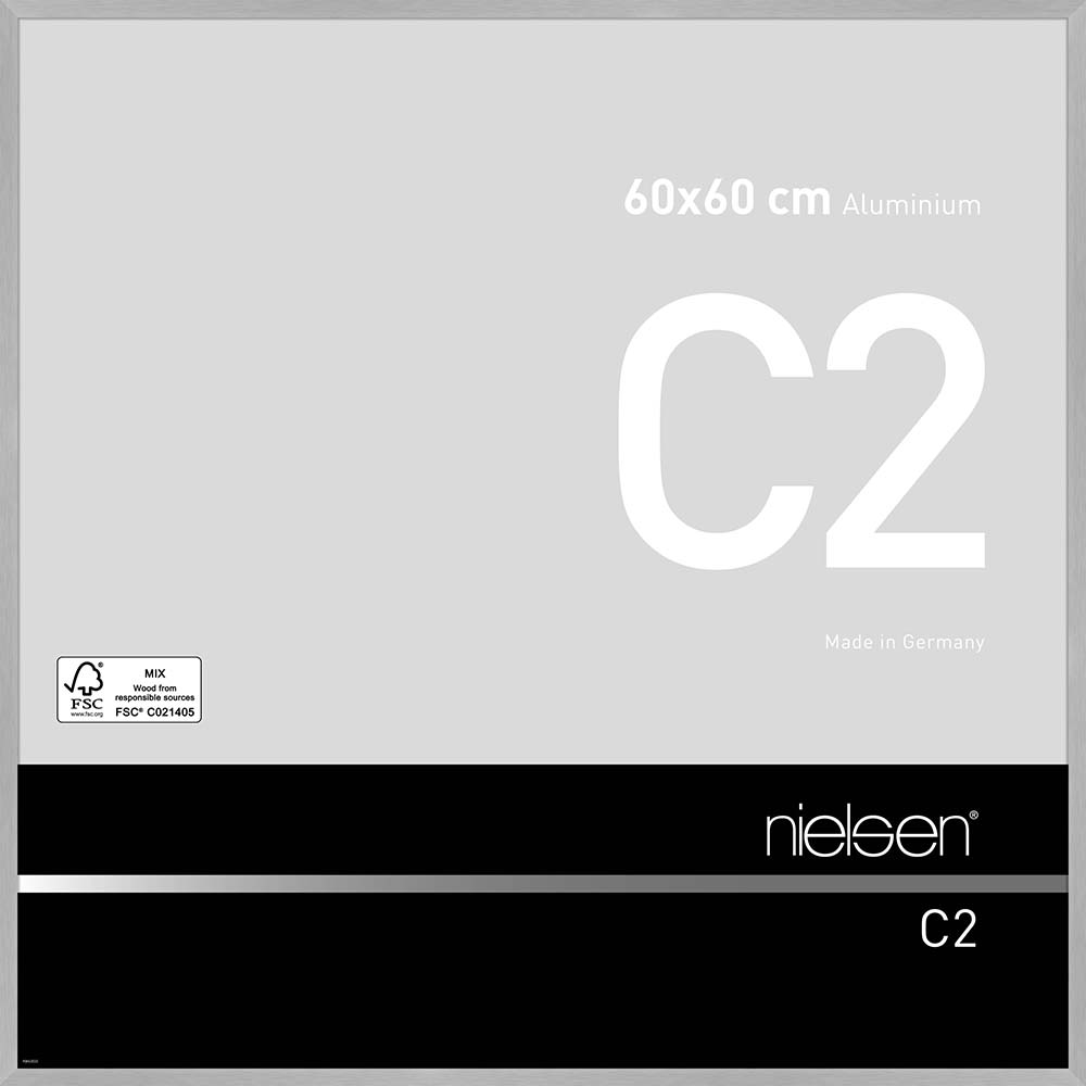 C2 Argent mat brossé 60 x 60 cm