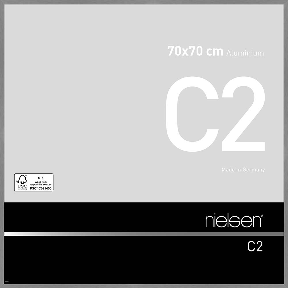 C2 Gris mat brossé 70 x 70 cm