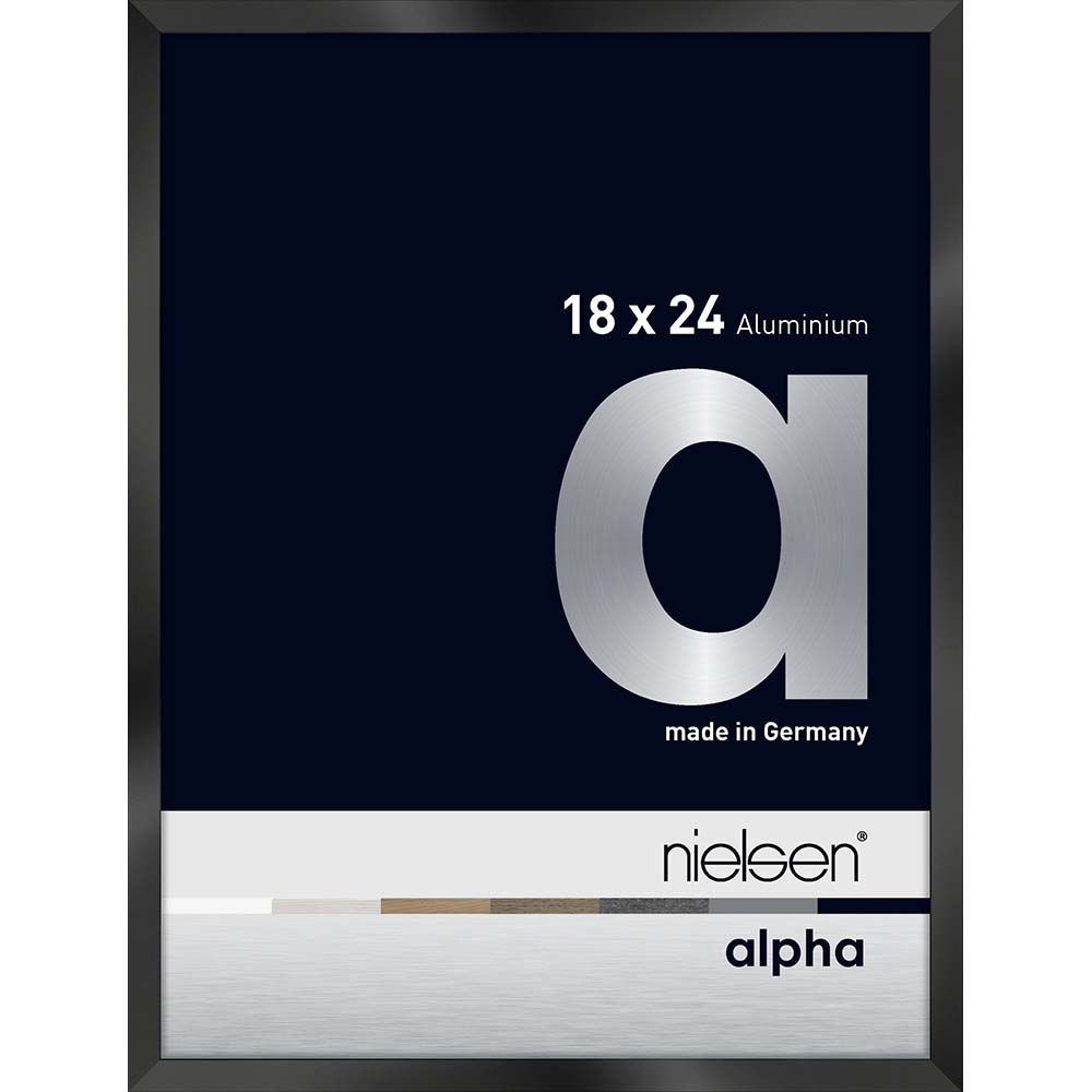 Alpha Noir anodisé brillant 18 x 24 cm